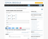 Open Middle Task: System of Equations, special case no solution