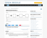 Open Middle Task: Adding and Subtracting Within 10