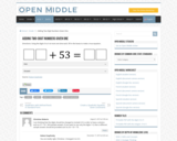 Open Middle Task: Adding Two-Digit Numbers Given One