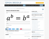 Open Middle Task: Equivalent Expressions with Powers