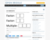 Open Middle Task: Least Common Multiple