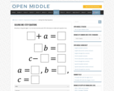 Open Middle Task: Solving One Step Equations