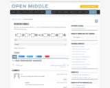 Open Middle Task: Operation Symbols