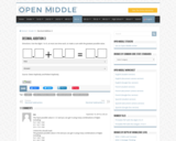 Open Middle Task: Decimal Addition - 3