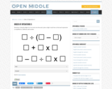 Open Middle Task: Order of Operations - 5