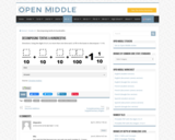 Open Middle Task: Decomposing Tenths & Hundredths