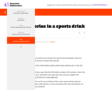 Calories in a sports drink Mathematics Task