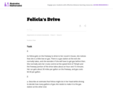 Felicia's Drive Mathematics Task