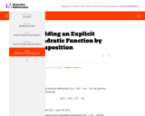 Building an Explicit Quadratic Function by Composition