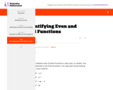 Identifying Even and Odd Functions