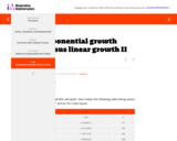 Exponential growth versus linear growth II