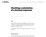 Checking a calculation of a decimal exponent