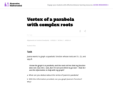 Vertex of a parabola with complex roots