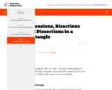 Extensions, Bisections and Dissections in a Rectangle