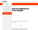 Joining two midpoints of sides of a triangle