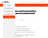 Zeroes and factorization of a general polynomial