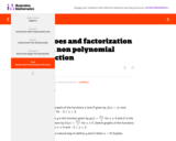 Zeroes and factorization of a non polynomial function