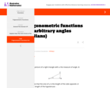 Trigonometric functions for arbitrary angles