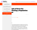 Margin of Error for Estimating a Population Mean