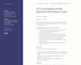 A Conversation on the Japanese Internment Cases