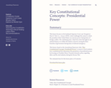 Key Constitutional Concepts: Presidential Power