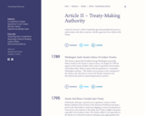 Timeline: Article II – Treaty-Making Authority