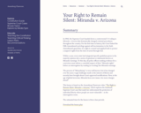 Your Right to Remain Silent: Miranda v. Arizona