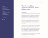 The Power of One Decision: Brown v. Board of Education