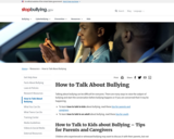 How to Talk About Bullying