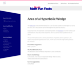Mudd Math Fun Facts: Area of a Hyperbolic Wedge
