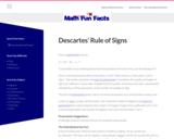 Mudd Math Fun Facts: DescartesÕ Rule of Signs