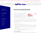 Mudd Math Fun Facts: Envy-free Cake Division