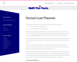 Mudd Math Fun Facts: FermatÕs Last Theorem