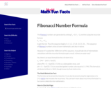 Mudd Math Fun Facts: Fibonacci Number Formula