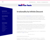 Mudd Math Fun Facts: Irrationality by Infinite Descent