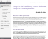 Design for Each and Every Learner: Universal Design for Learning Modules