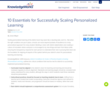 10 Essentials for Scaling Personalized Learning