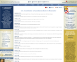 U.S. Constitution & Amendments Dates to Remember