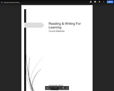 Reading & Writing For Learning Course Materials