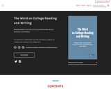 The Word on College Reading and Writing