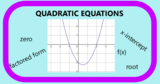 Quadratic Equations Investigation