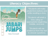 Jabari Jumps (kindergarten objectives for Literacy, Science, AND Art)