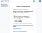 ITRTs' (Tazewell) Google Training Tutorials Links for Parent/Students and Teachers