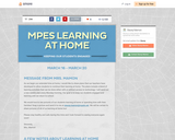 Manassas Park City: Newsletters for Learning at Home Resources 3-5