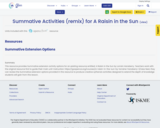Summative Activities (remix) for A Raisin in the Sun