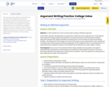 Argument Writing Practice: College Value