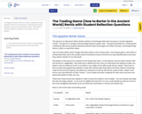 The Trading Game (How to Barter in the Ancient World) Remix with Student Reflection Questions