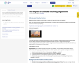 The Impact of Climate on Living Organisms