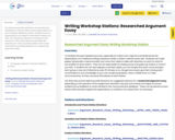 Writing Workshop Stations: Researched Argument Essay