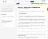 Who Am I - World History I People Review